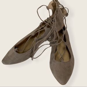 LBCBGeneration Suede Lace up Flats Taupe